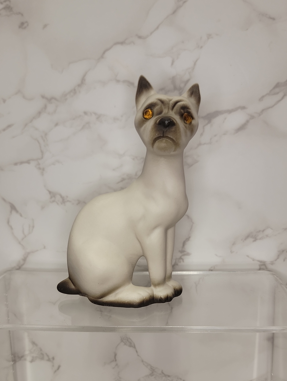 Rare Vintage Roselane Pottery sparkly eyes Boxer Dog